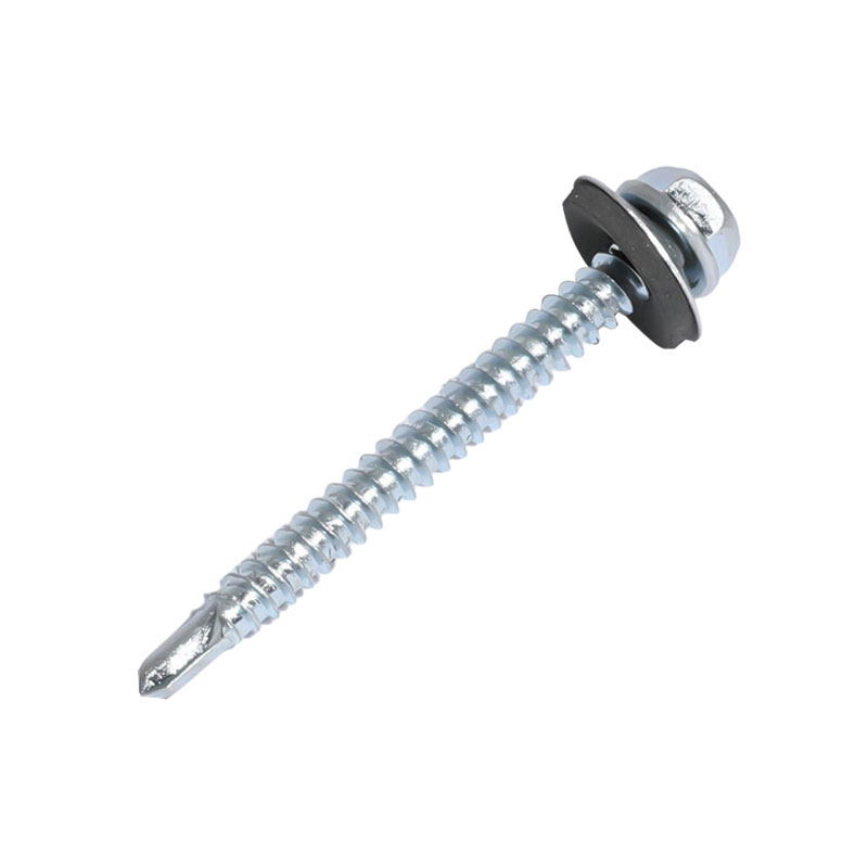 Șurub autoforant cu cap șaibă hexagonală cu cap șaibă epdm vopsit zincat