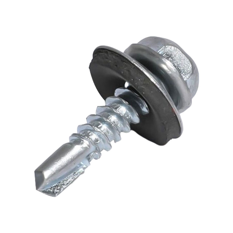 Șurub autoforant cu șaibă hexagonală cu cap șaibă EPDM vopsit zincat